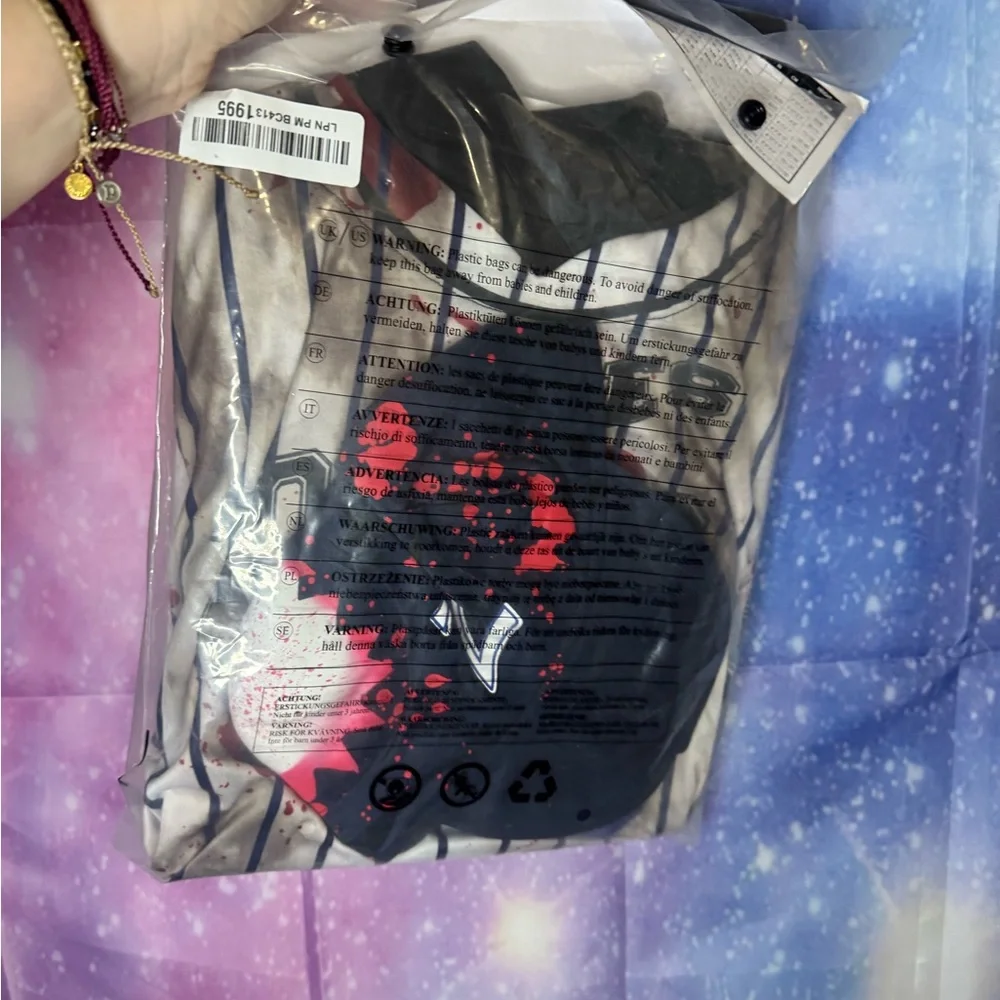 New boys baseball zombie costume size 10-12